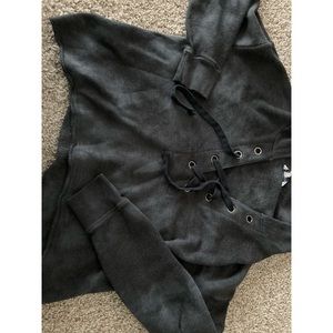 Dark gray Cropped American Eagle hoodie